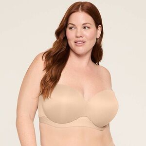 LANE BRYANT CACIQUE Comfort Bliss Lightly Lined Multi-Way Strapless Bra 44DDD